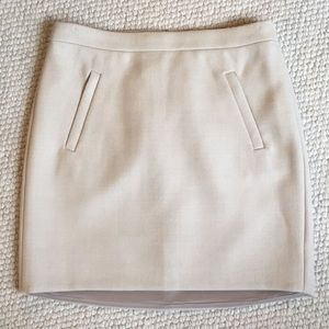 J. Crew Wool Mini Skirt Tan 00 w/ Pockets